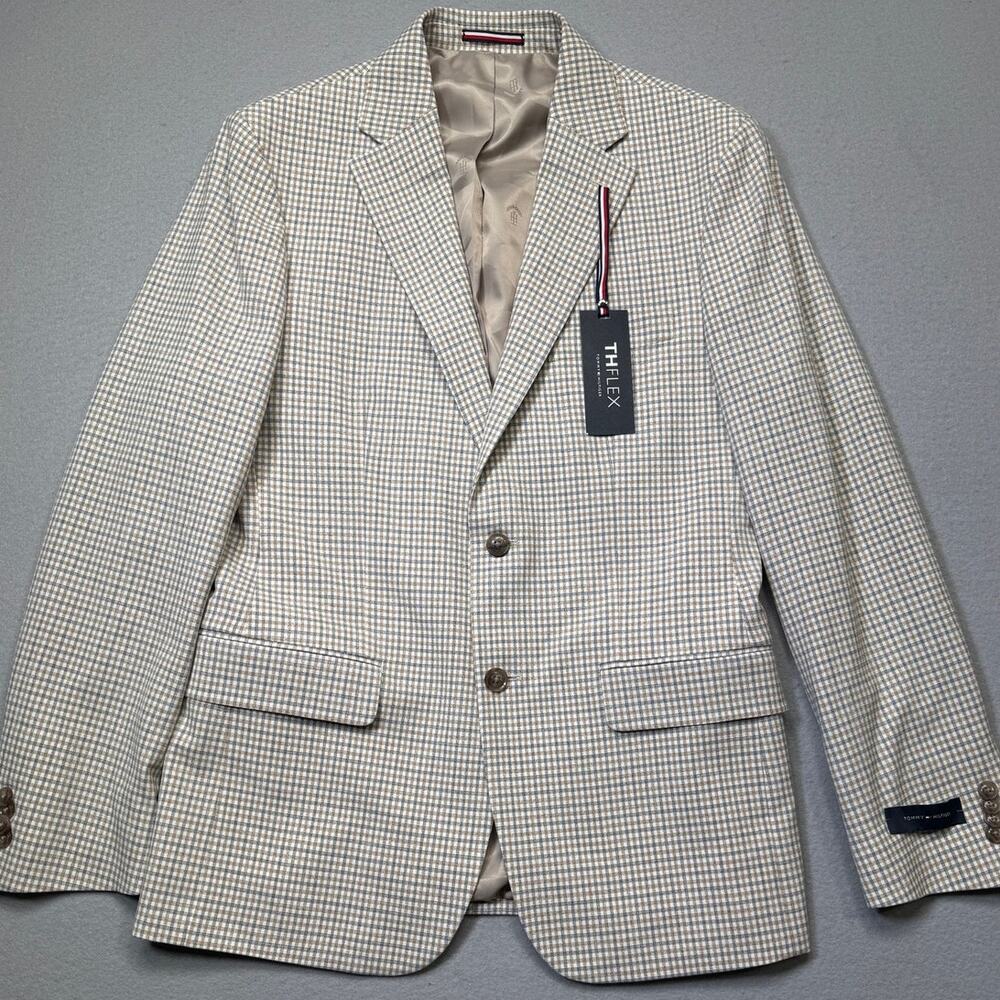 Tommy Hilfiger Men's Modern-Fit Windowpane Sport Coat brown/grey 38R $295